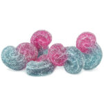 Blue Raspberry Watermelon THC Gummies, Spinach SOURZ Indica Edibles, 10mg THC Soft Chews, Dual-Flavour Cannabis Gummies, Sour Coated THC Edibles, Indica Dominant Gummies, Natural Flavour Cannabis Chews