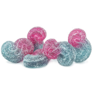Blue Raspberry Watermelon THC Gummies, Spinach SOURZ Indica Edibles, 10mg THC Soft Chews, Dual-Flavour Cannabis Gummies, Sour Coated THC Edibles, Indica Dominant Gummies, Natural Flavour Cannabis Chews