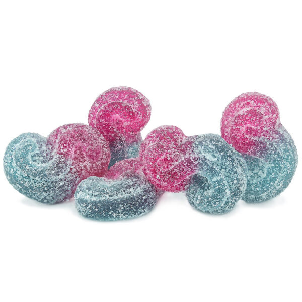 Blue Raspberry Watermelon THC Gummies, Spinach SOURZ Indica Edibles, 10mg THC Soft Chews, Dual-Flavour Cannabis Gummies, Sour Coated THC Edibles, Indica Dominant Gummies, Natural Flavour Cannabis Chews