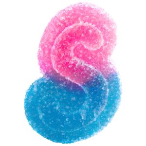 Fully Blasted Blue Raspberry Watermelon, Spinach SOURZ Gummies, Blue Raspberry Watermelon THC Edibles, 10mg THC Gummy, Indica Dominant Soft Chew, Sour Coated Cannabis Gummy, Dual Flavour THC Chew