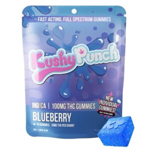 Blueberry Indica THC Gummies, Wana Blueberry Gummies, 10mg THC Indica Gummies, Sleep Aid Cannabis Gummies, Full Spectrum Indica Edibles, Vegan Blueberry THC Gummies, Relaxation THC Gummies